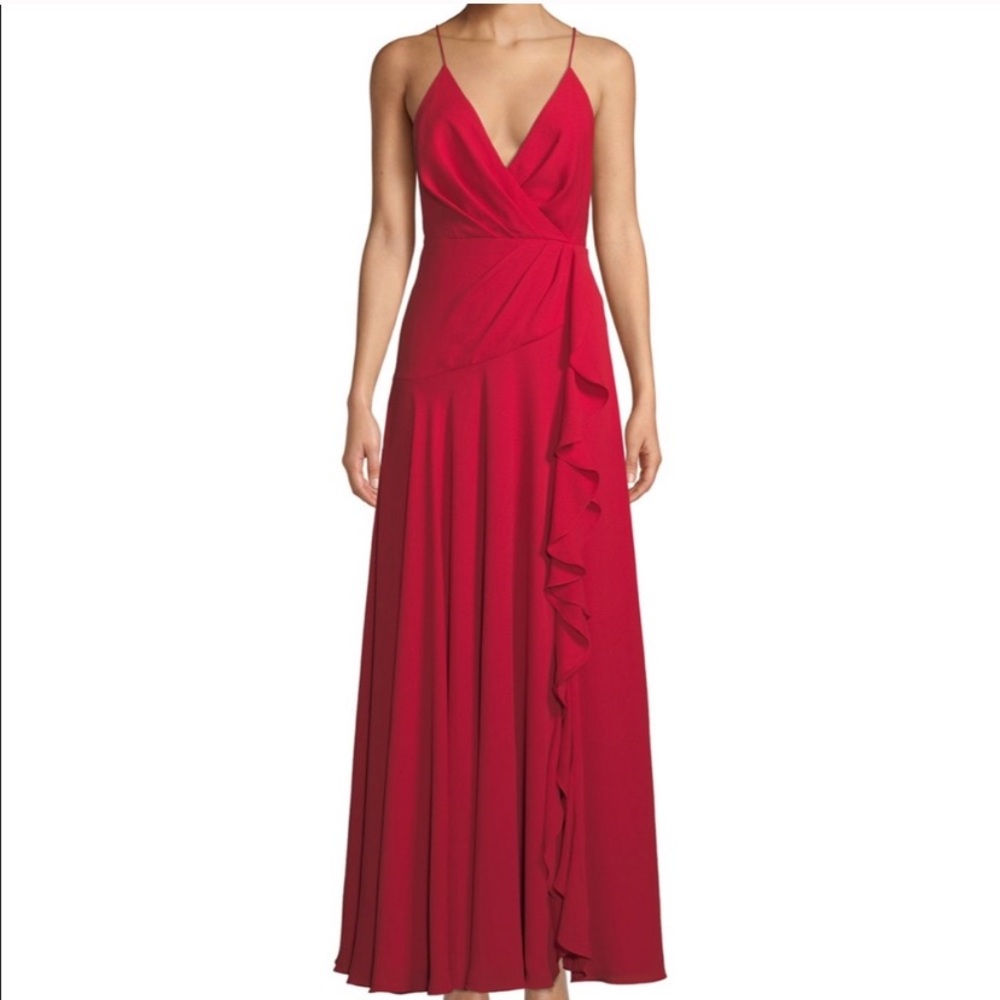 Fame and Partners ruffle criss cross back dress